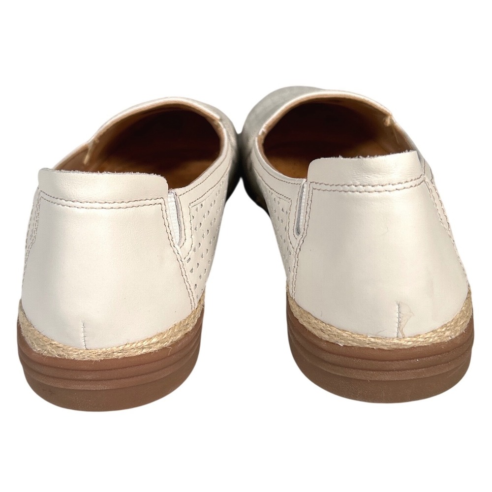Clarks Elana Ruby Loafers Off White Perforated Slip On Espadrille Womens 11 W - Picture 6 of 8